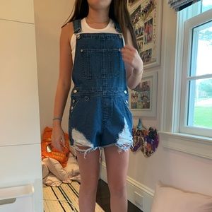 Jean overall shorts